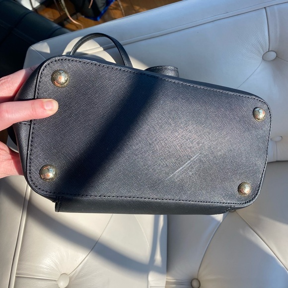 Michael Kors Jet Set 90s Minimalist Black Saffiano Leather Medium Tote w Gold - Picture 7 of 11